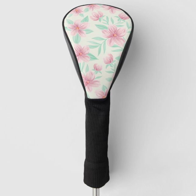 Funda Para Palo De Golf Flora de acuarela suave (Anverso)