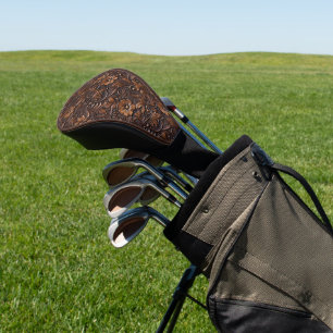 Funda Para Palo De Golf Floral bohemiana marrón occidental