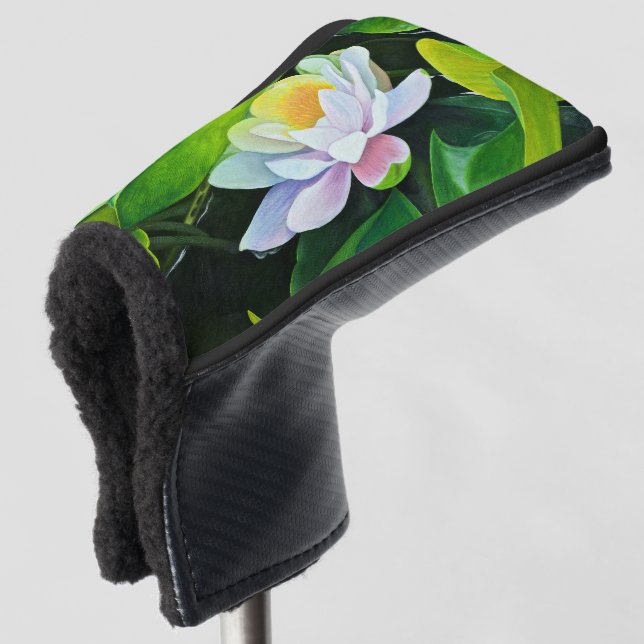 Funda Para Palo De Golf Floral de Lirio Blanco (Anverso 3/4)