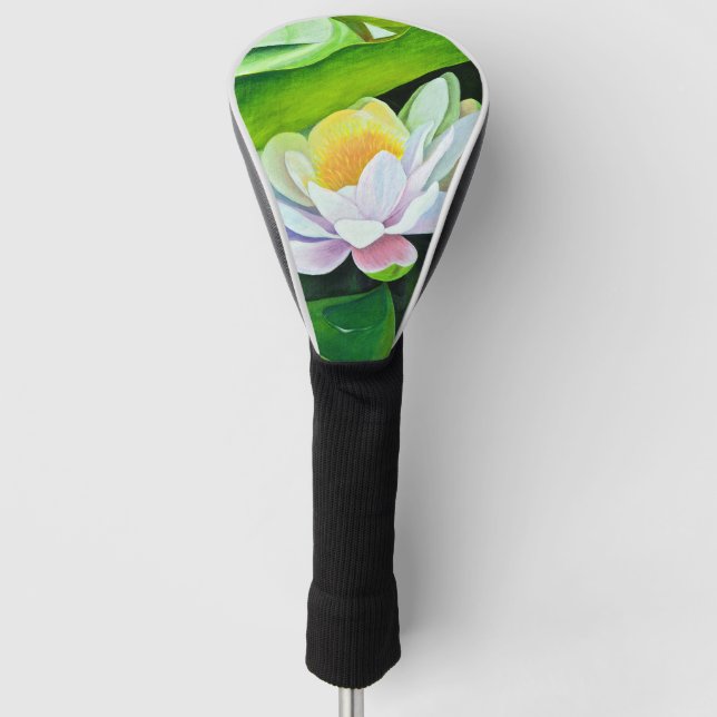 Funda Para Palo De Golf Floral de Lirio Blanco (Anverso)