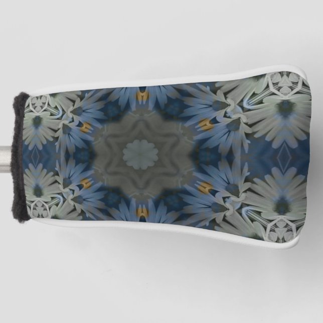 Funda Para Palo De Golf Floral de margarita azul antigua (Anverso)