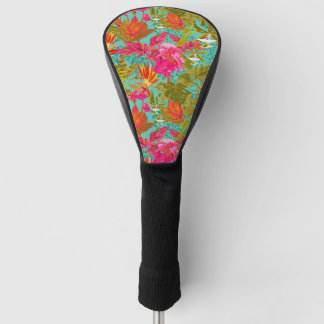 Funda para palo de golf floral tropical de inverna