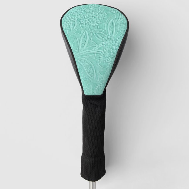 Funda Para Palo De Golf Floral verde de menta (Anverso)