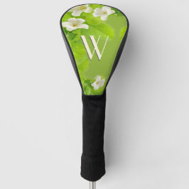 Funda Para Palo De Golf Flores blancas iniciales