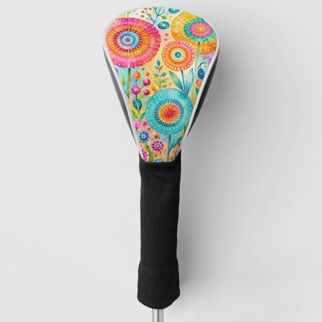Funda Para Palo De Golf Flores Caprichosas (Anverso)