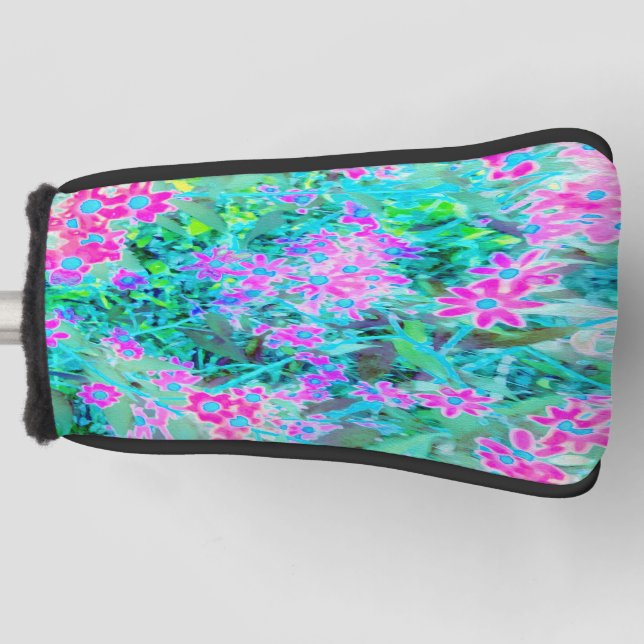 Funda Para Palo De Golf Flores de bonito Magenta y Royal Blue Garden (Anverso)