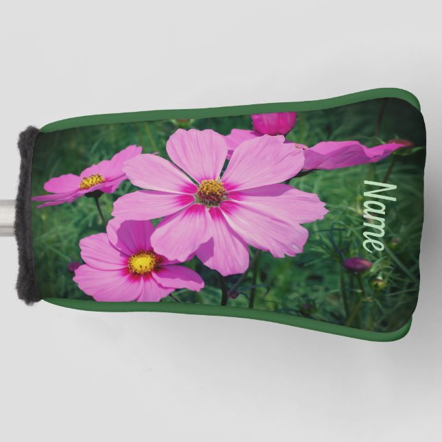 Funda Para Palo De Golf Flores de Cosmos Rosas Personalizadas (Anverso)