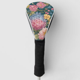 Funda Para Palo De Golf Flores de época coloridas pintura antigua