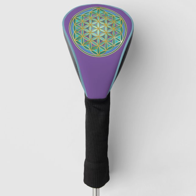 Funda Para Palo De Golf FLORES DE LA VIDA - Diseño de Geometrias Sagradas  (Anverso)
