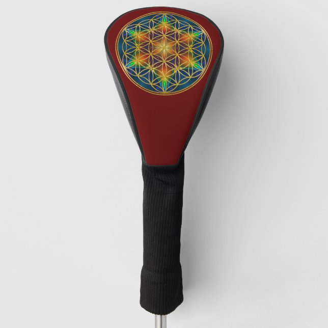 Funda Para Palo De Golf FLORES DE LA VIDA - Florecimiento fractal 1 (Anverso)