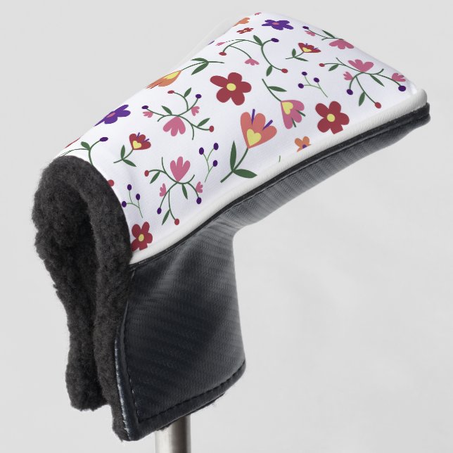 Funda Para Palo De Golf flores de patrón- (Anverso 3/4)