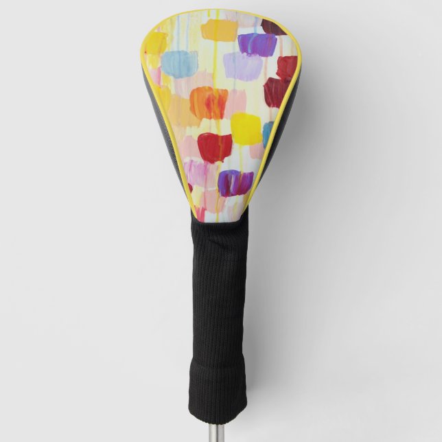 Funda Para Palo De Golf Flores de pintura alegres (Anverso)