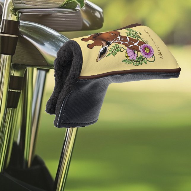 Funda Para Palo De Golf Flores de retrato amarillo de jirafa (Subido por el creador)