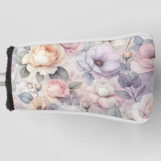 Funda Para Palo De Golf Flores de Rosa Elegantes (Anverso)