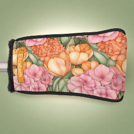 Funda Para Palo De Golf Flores de Tulipán Naranja y Rosa Personalizadas