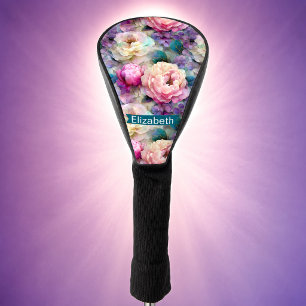 Funda Para Palo De Golf Flores Hermosas de Nacar Personalizadas