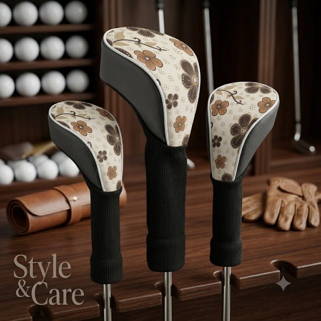 Funda Para Palo De Golf Flores Modernas Abstractas (Modern Blooms Abstract Golf Head Cover)