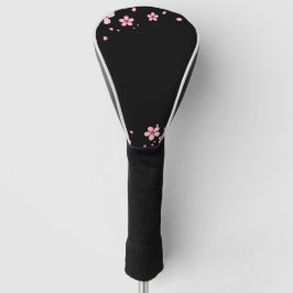 Funda Para Palo De Golf Flores Negras Y Rosa