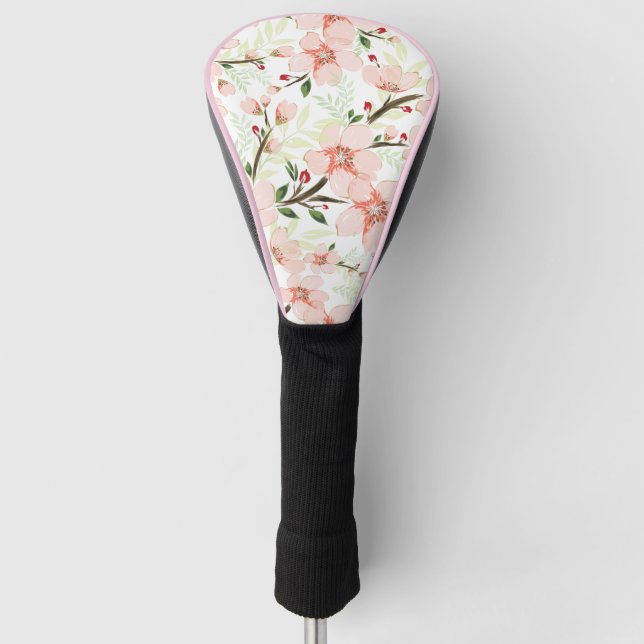 Funda Para Palo De Golf Flores rosadas (Anverso)