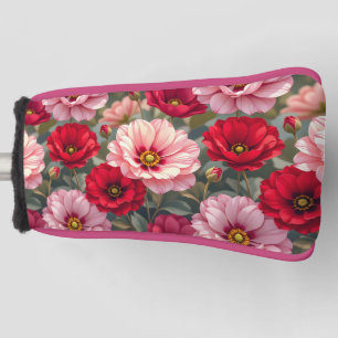 Funda Para Palo De Golf Flores rosadas, rojas y malvas 
