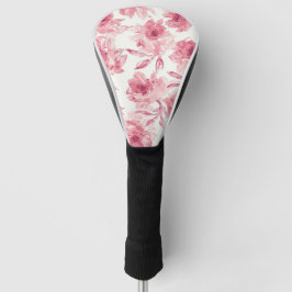 Funda Para Palo De Golf Flores rosadas sonrosadas pintadas con acuarela fl