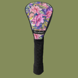 Funda Para Palo De Golf Flores Rosadas y Purpúreas Lujuriosas Personalizad