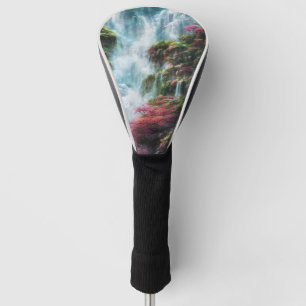 Funda Para Palo De Golf Flores rosas de la montaña de la cascada de primav