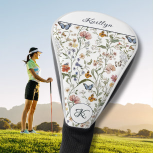 Funda Para Palo De Golf Flores silvestres encantadoras Mariposas Nombre Mo