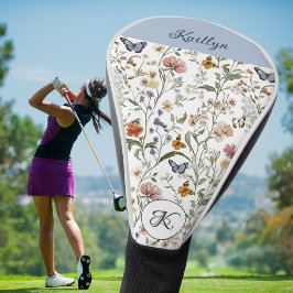 Funda Para Palo De Golf Flores silvestres encantadoras Mariposas Nombre Mo