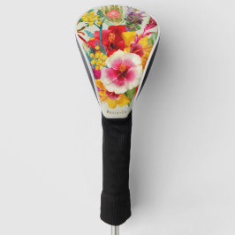 Funda Para Palo De Golf Flores Tropicales Calientes Personalizadas
