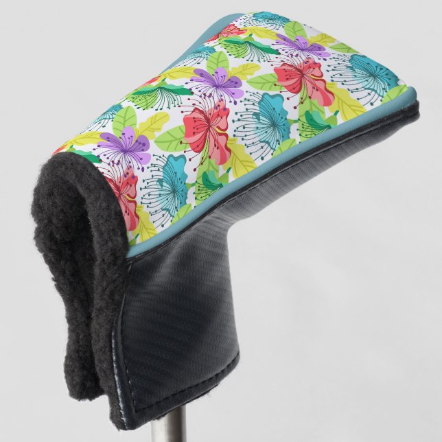 Funda Para Palo De Golf Flores tropicales sin costura (Anverso 3/4)