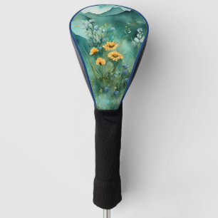 Funda Para Palo De Golf Flores virales de paisaje verde suave