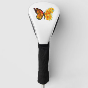 Funda Para Palo De Golf Flower Butterfly with Yellow California Poppy