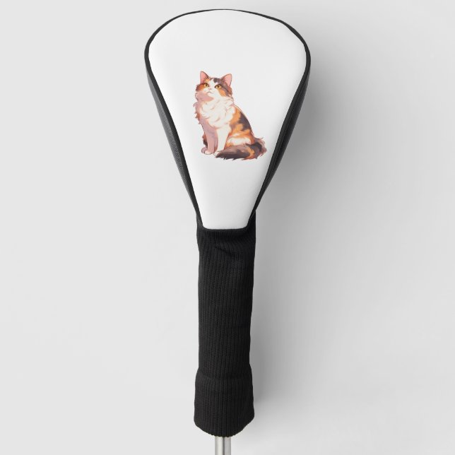 Funda Para Palo De Golf Fluffy Calico Cat (Anverso)