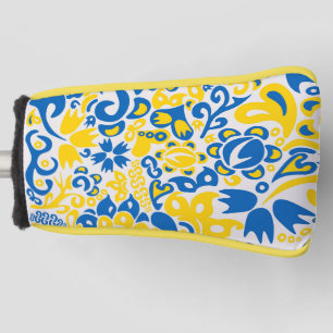 Funda Para Palo De Golf Folklore pattern with Ukrainian flag colors