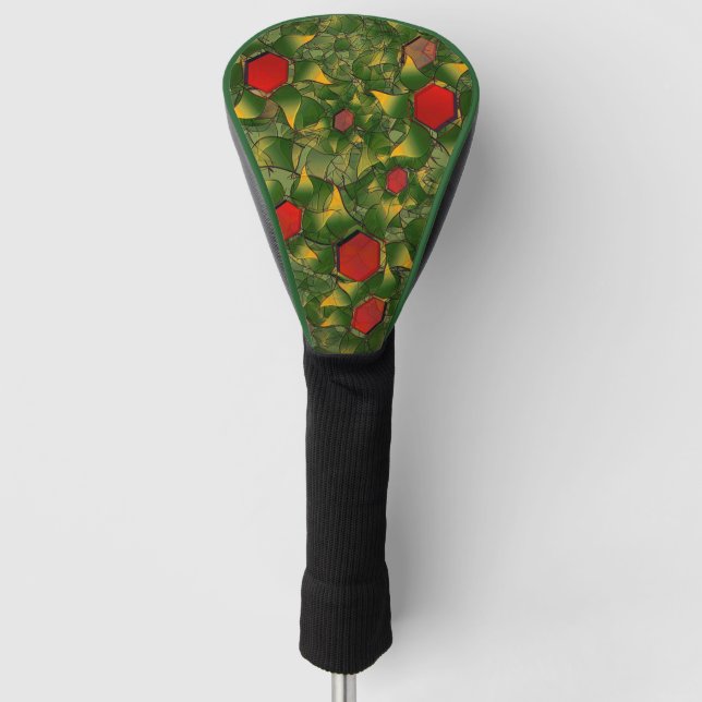 Funda Para Palo De Golf Follaje virtual amarillento tallado con hexágonos  (Anverso)