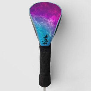Funda Para Palo De Golf Fondo geométrico poligonal púrpura y azul