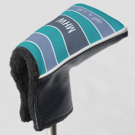 Funda Para Palo De Golf Fondo personalizado con patrón de rayas y monogram