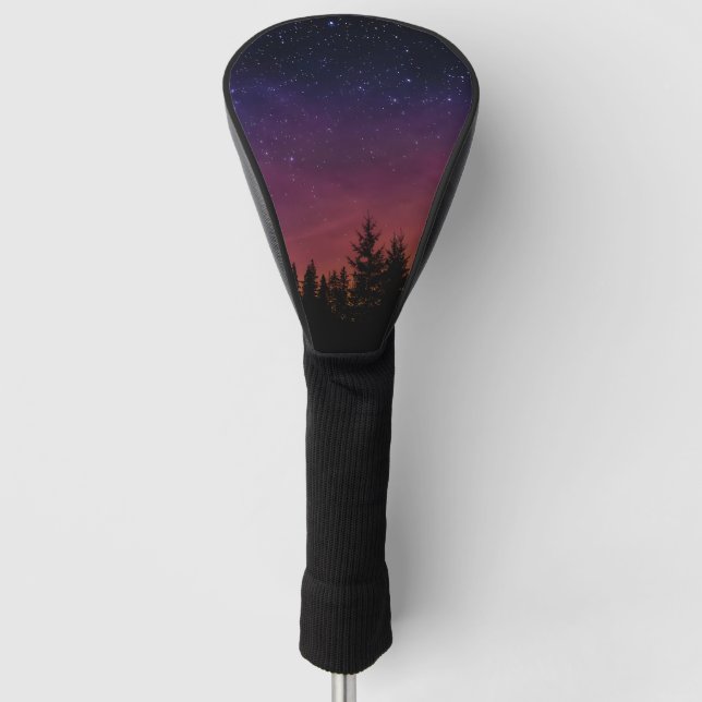 Funda Para Palo De Golf Forest Night Sky Nature with Starry Woodland Scene (Anverso)