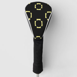 Funda Para Palo De Golf formas amarillas decorativas sobre negro