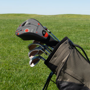Funda Para Palo De Golf Formas geométricas de Bauhaus en rojo negro sobre