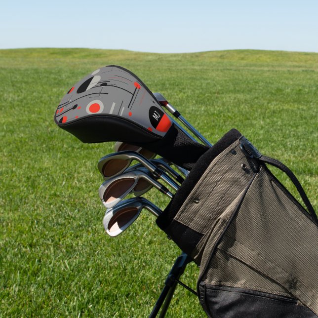 Funda Para Palo De Golf Formas geométricas de Bauhaus en rojo negro sobre  (In Situ)