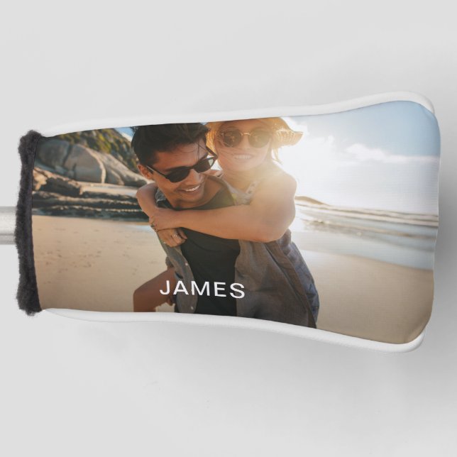 Funda Para Palo De Golf Foto clásica y nombre (Anverso)