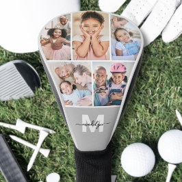 Funda Para Palo De Golf Foto Collage Monograma Simple de Imagen