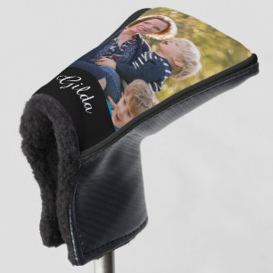 Funda Para Palo De Golf Foto con tipografía conocida con monograma de la