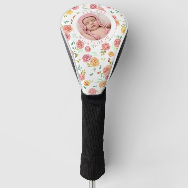 Funda Para Palo De Golf Foto de bebé floral de mujeres (Anverso)
