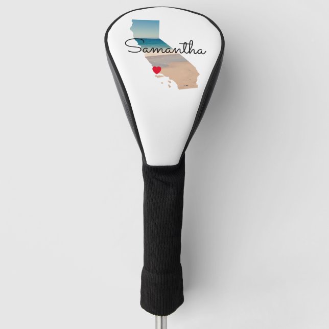 Funda Para Palo De Golf Foto de corazón con forma de California  (Anverso)
