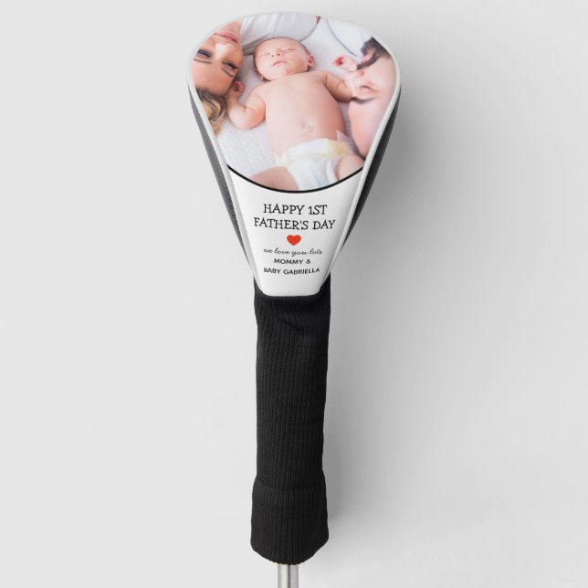 Funda Para Palo De Golf Foto de Cute de Regalo del Primer Padre (Anverso)