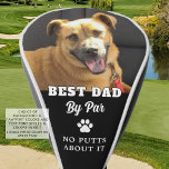 Funda Para Palo De Golf Foto de perro MEJOR DAD DE PAR Funny Personalizado<br><div class="desc">Cree una graciosa cubierta para un perro con el título MEJOR DAD POR PAR - NO PUTTS SOBRE TI (o su texto personalizado en la parte inferior) en su elección de combinaciones de texto, huella de trazo y color de fondo en EDIT (mostrado en blanco sobre negro). Hace un regalo...</div>