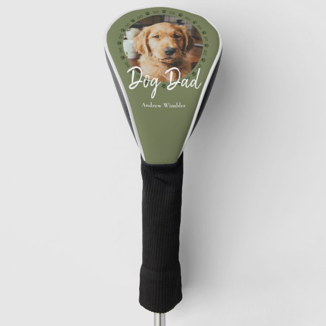 Funda Para Palo De Golf Foto del Mascota Dog Dad (Anverso)